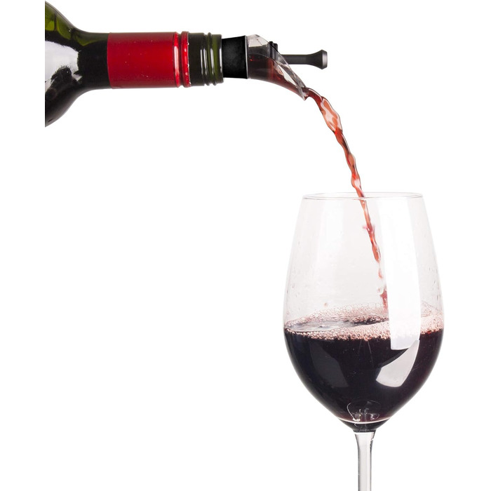 Вакуумна помпа для вина Vacu Vin з дозатором і кришкою, пластик, чорна, 5x8,3x22 см