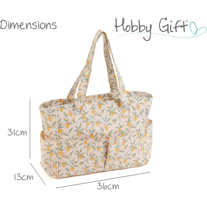 Сумка для рукоділля з бавовни Hobby Gift Morris Zitronen 13x36x31 см