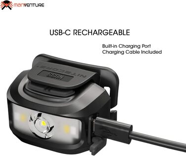 Ліхтарик налобний Nitecore NU35, LED, 460 люмен, акумуляторний, гібридне живлення, водонепроникний IP66, з червоним світлом