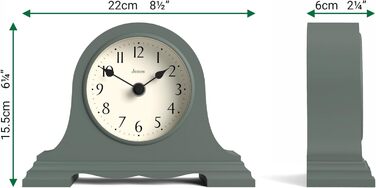 Настільний годинник JONES CLOCKS Speakeasy у класичному стилі Наполеонівського капелюха, зелений, для столу, полиці чи тумбочки