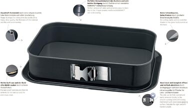 Прямокутна форма для випічки Kaiser La Forme Plus 35x24 см з емальованим дном, антипригарна, стійка до порізів, форма для тірамісу