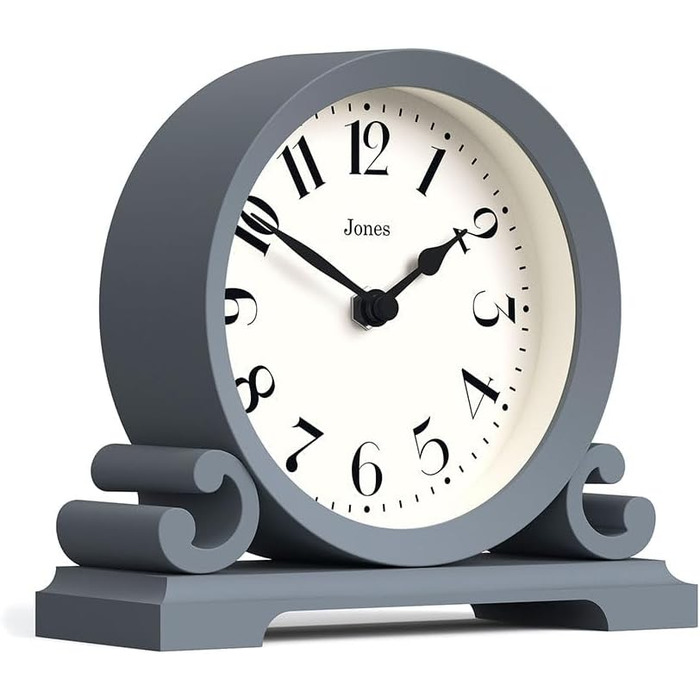 Салонний настільний годинник JONES CLOCKS, класичний подвійний дизайн, зелений, сучасний стиль для столу, полиці чи тумбочки (морський колір)