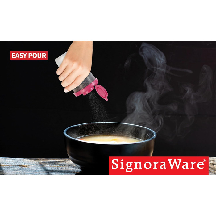 Набір вологозахищених солонок і перечниць SIGNORAWARE, 2 великі прозорі контейнери для солі та перцю, для подорожей, кемпінгу, пікніка, кухні та ланчбоксів