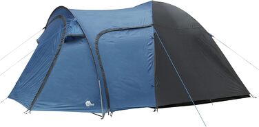 Намет your GEAR Cetona для кемпінгу, 4/5 місць, купольний, 3000 мм водостійкість, 2 входи, висока стеля, темна спальня, синьо-сірий