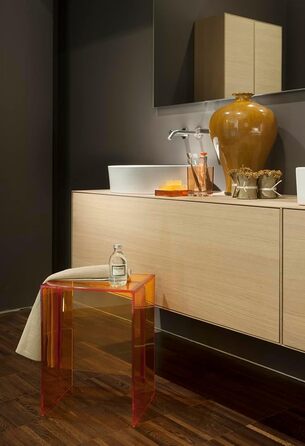 Підставка для зубних щіток Kartell Boxy, пластик, прозора, 7x7x12 см, рожево-нюдова