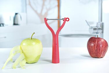 Універсальна овочечистка Tupperware, червона, 2 шт, плоска і хвиляста заточка