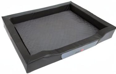 Ліжко для собак Delux XXL 120x80 см, чорне, екошкіра та міцна кордура