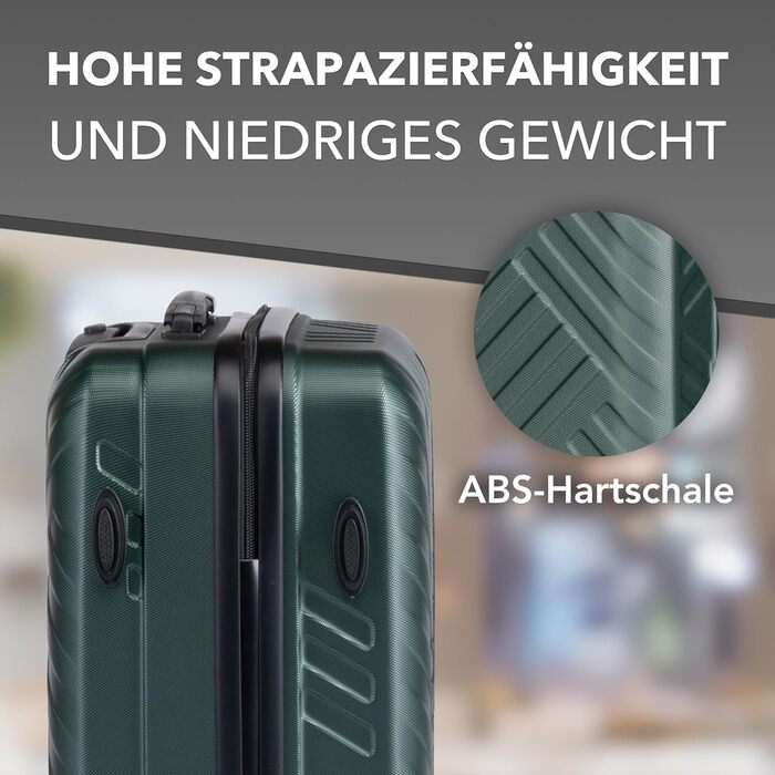 Жорсткий валіз Xonic Design Boardcase 55x35x20 см, кабінний, з 360° колесами, кодовим замком, бізнес-тревел, зелений