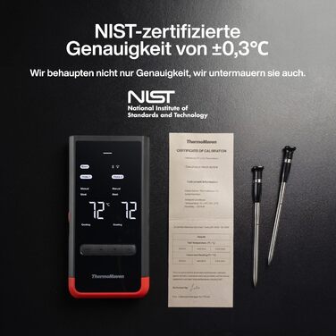 Бездротовий термометр для м'яса ThermoMaven P2 з Bluetooth 5.3, 2 зондами, 6 сенсорами, Wi-Fi, IPX8, для грилю, духовки, кухні, фритюрниці