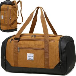 Laripwit Дорожня сумка 40 л для чоловіків і жінок, середня спортивна сумка з відділенням для взуття та вологих речей, рюкзак для подорожей, коричнева