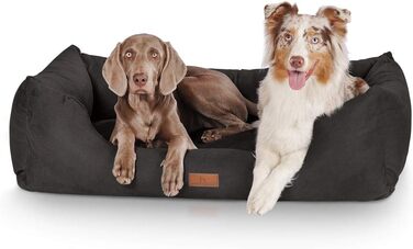 Ліжко для собак Knuffelwuff Dreamline з велюру XXL, 155x105x30 см, чорне, знімний чохол, легке в догляді, для великих, середніх та малих собак