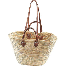 Пляжна сумка з пальмового листя Kobolo з шкіряними ручками, 50x15x30 см