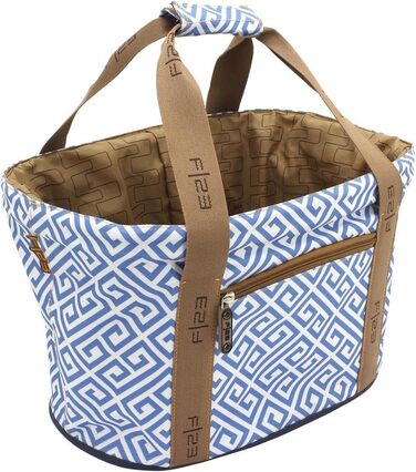 Кошик для покупок SHOPPERS'DELIGHT з захисною кришкою, поліестер, 42x27x26 см, 20 л, синій/білий