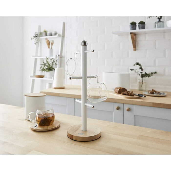 Тримач для чашок Swan Nordic, вуглецева сталь, білий, 38x15x15 см