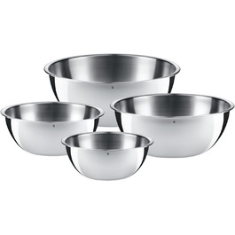 Набір мисок WMF Gourmet 4 шт, нержавіюча сталь, 1,0-3,5 л, для кухні, салатна, для змішування, сервування, Cromargan, штабельовані
