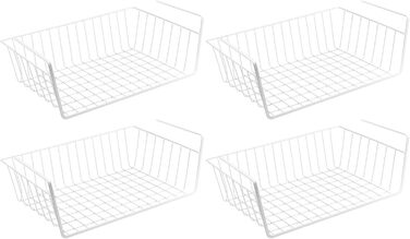 Набір 4 металевих кошиків для шафи WELLGRO, підвісні, 41x25x14 см, білий – додатковий простір для зберігання