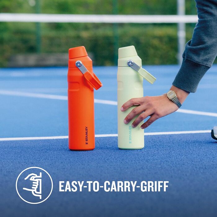 Термос-пляшка Stanley Iceflow 0.6 л для спорту, чорна (Citron), не пропускає воду, BPA-free, зручна для миття в посудомийці, тримає холод до 10 годин