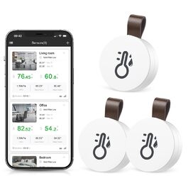 Brifit Bluetooth термометр-гігрометр, цифровий, з додатком та зберіганням даних, сенсор температури і вологості для дому, офісу, теплиці, винного льоху, 3 шт.