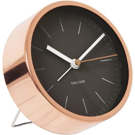 Будильник Karlsson Present Time Minimal, мідний, чорний