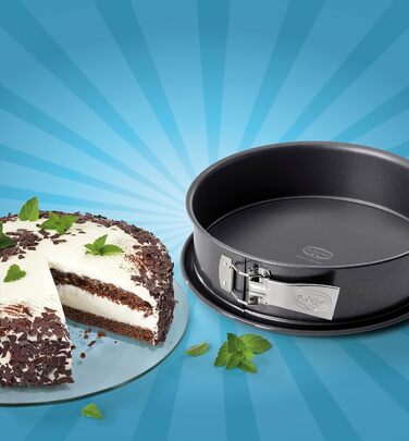 Форма для випікання Dr. Oetker Springform 26 см, кругла, сталева, антипригарна, керамічне покриття, сірий колір, герметична