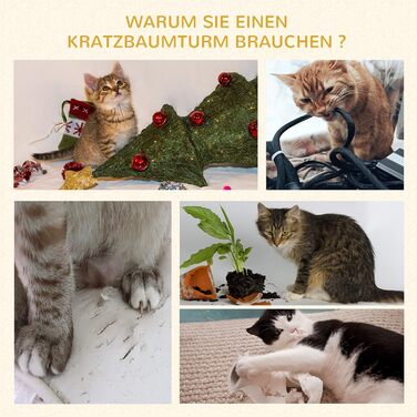 Когтеточка PawHut 91 см з лежаком, ігровий комплекс для котів до 5 кг, сіра, сизаль і штучна овеча шерсть