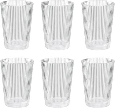 Склянки Stelton Pilastro 240 мл – ребристі, набір 6 шт, для гарячих і холодних напоїв, складані, скло, можна мити в посудомийній машині