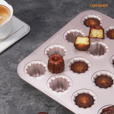 Форма для випікання канеле CHEFMADE, 20 міні-осередків, антипригарна, шампань золото, для духовки