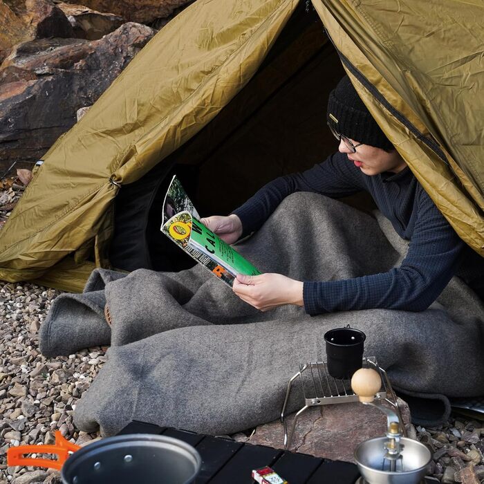 Водонепроникна кемпінгова ковдра REDCAMP з шерповою підкладкою, термоковдра для стадіону та відпочинку на природі, тепла туристична ковдра для кемпінгу, подорожей, літаків, вітрильного спорту, 220x160 см, сіро-вовняна