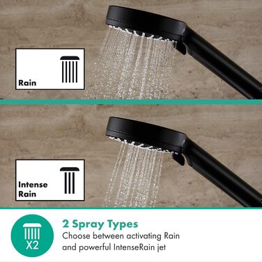 Ручний душ hansgrohe Vernis Blend, 2 режими, круглий 100 мм, антикальк, матовий чорний