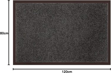 Килимок для входу Deco Tapis 1740298, проти бруду, прямокутний, 80x120 см, сірий
