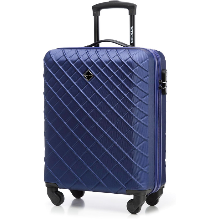 Валіза WITTCHEN Classic M, жорсткий ABS, 4 колеса, кодовий замок, синя