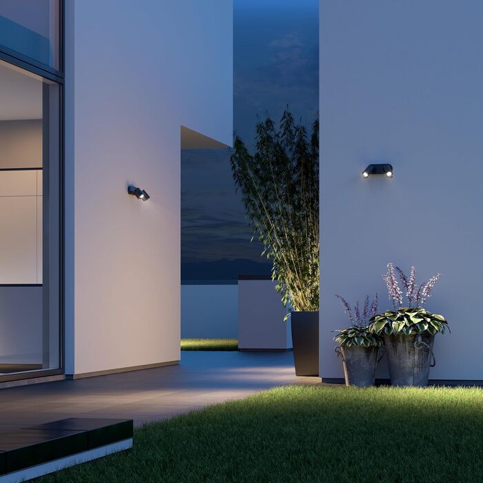 Смарт LED прожектор Steinel Spot DUO SC Connect для вулиці з датчиком руху, димований, керування через додаток, 7 Вт, 3000K, антрацит