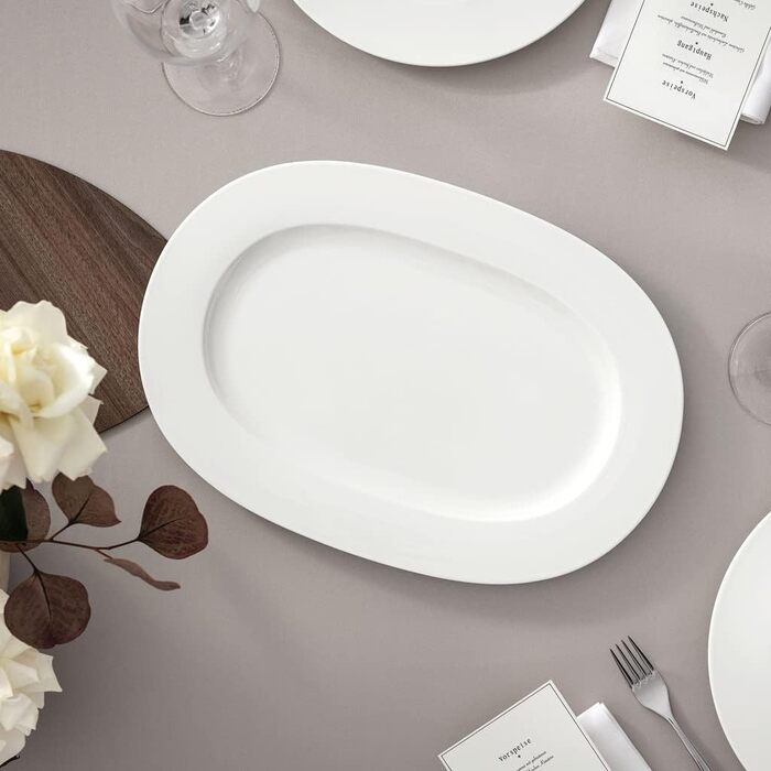 Villeroy & Boch Royal овальна велика сервірувальна тарілка 41 см, преміум порцеляна Bone China, можна мити в посудомийці