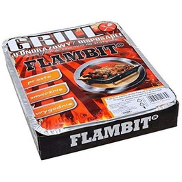 Одноразовий гриль Flambit to go з підпалом, деревне вугілля, алюмінієва форма, 6 шт