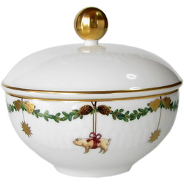 Цукорниця з кришкою Royal Copenhagen Star Fluted, різнокольоровий фарфор, різдвяна колекція