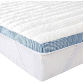 Топер з піни Memory Foam Amazon Basics з ременями, 140x200 см, 5 см, білий
