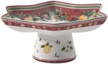 Миска у формі зірки Villeroy & Boch Winter Bakery Delight, 1 л, преміум порцеляна, біло-червона, на ніжці