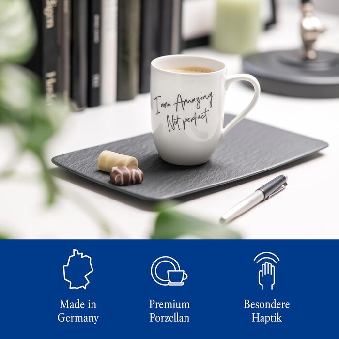 Villeroy & Boch Manufacture Rock Прямокутна багатофункціональна тарілка, чорна, сервірована, шефірний дизайн, преміум порцеляна, підходить для мікрохвильової печі та посудомийної машини