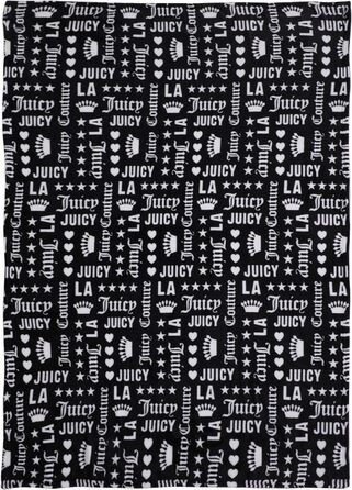 Плюшева ковдра Juicy Couture з короною Royal, чорна/біла, 127x177,8 см — м'яка декоративна накидка для дивана, ліжка та крісла, розкішний текстиль для дому