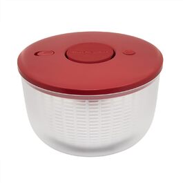 Сушарка для салату KitchenAid KQ308OSERA універсальна з від'ємним ситом, одноручним помповим механізмом, велика чаша з нековзною основою, пластик, червона Empire