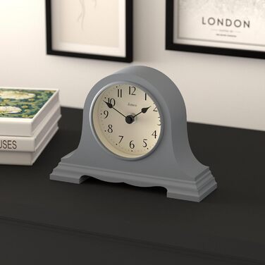 Настільний годинник JONES CLOCKS Speakeasy, класичний дизайн у стилі «Наполеонівський капелюх», сучасний ретро стиль для столу, полиці чи тумбочки, колір морський синій