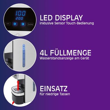 Диспенсер гарячої води ProfiCook PC-HWS 1145, 2600 Вт, нержавійка, сенсорне LED-управління, окріп за 3 секунди