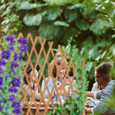 Дерев'яна решітка Relaxdays, розсувна, для саду, балкона, тераси, опора для рослин, 100x165x30 см, коричнева