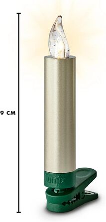 Бездротові LED ялинкові свічки Lumix Superlight Mini, 12 шт, металік, з ІЧ-пультом, кашемір