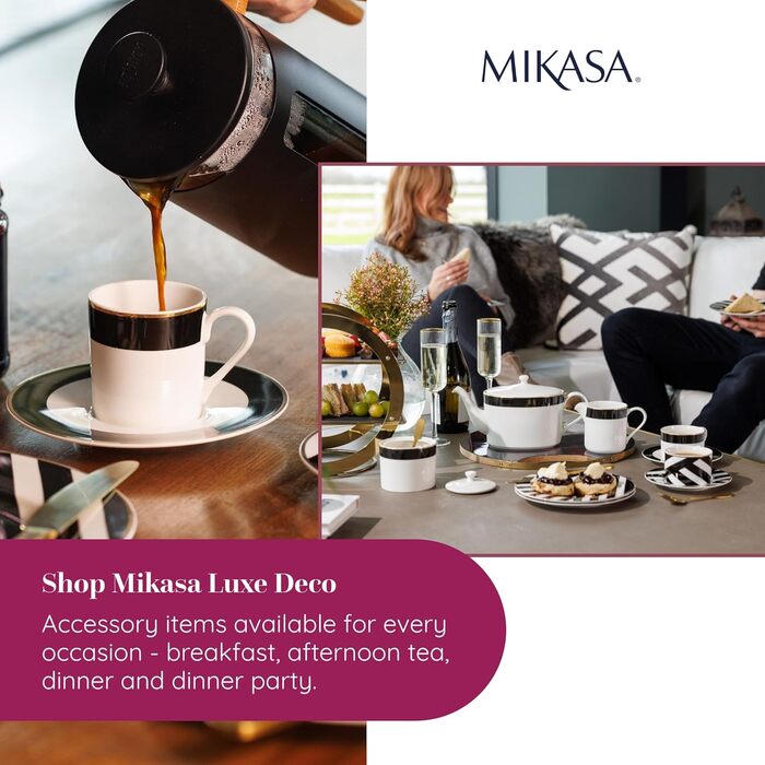 Набір фарфорових цукорниці та молочника MIKASA Luxe Deco, 245 мл, з кришками, у подарунковій коробці, можна мити в посудомийній машині