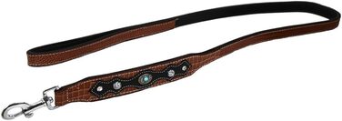 Повідок для собак MICHUR Lakota, шкіряний, коричневий, 150x2,5 см, плоский, підходить до нашийника Lakota