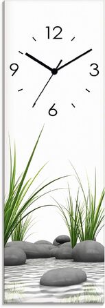 Скляний настінний годинник ARTLAND 20x60 см, безшумний, сучасний дизайн Zen Spa, прямокутний, азійський стиль, для декору стін