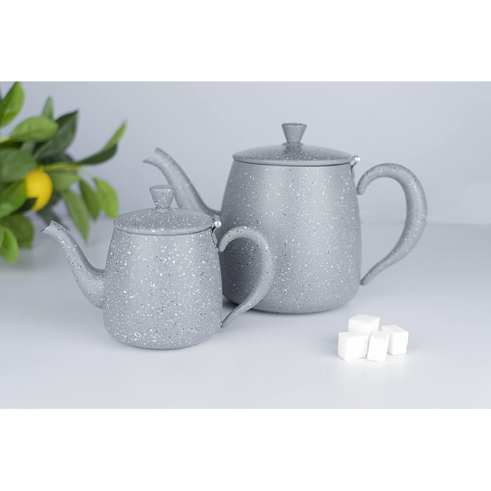 Чайник Café Olé PT-048 преміум 1,4 л, 18/10 нерж. сталь, безкапельний носик, порожниста ручка, відкидна кришка, сірий граніт
