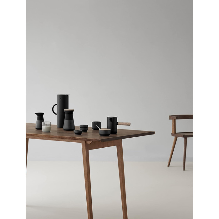 Термокухоль Stelton EM77 1 л, подвійні стінки, скляна колба, магнітний та гвинтовий клапан, для гарячих і холодних напоїв, вінтажний дизайн, чорний