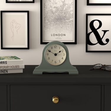 Настільний годинник JONES CLOCKS Speakeasy у класичному стилі Наполеонівського капелюха, зелений, для столу, полиці чи тумбочки